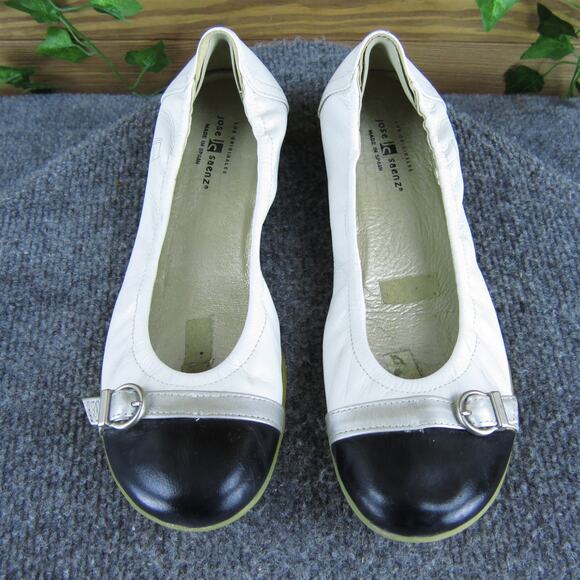 Jose Saenz Women's Ballet White Leather Sz 37 Medium Used 2025 - Picture 2 of 6